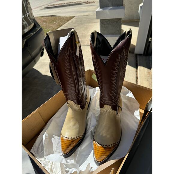 Laredo Bone Lizard Print Wingtip Boots 61161 Size 8 main image 8